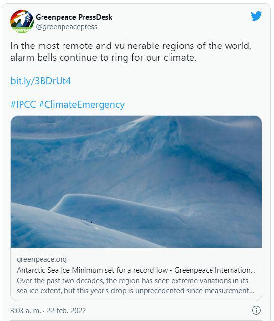$!Greenpeace: El hielo marino antártico alcanzará la extensión más baja en su historia