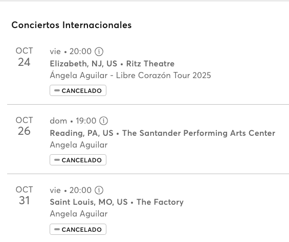 $!Por bajas ventas, cancelan conciertos de Ángela Aguilar en Estados Unidos