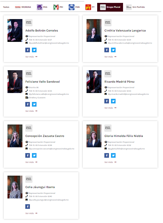 $!Agrega Congreso en su página web a la nueva bancada del Grupo Plural