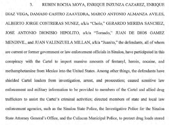 $!De esto acusan en Estados Unidos a Rubén Rocha Moya y funcionarios de Sinaloa