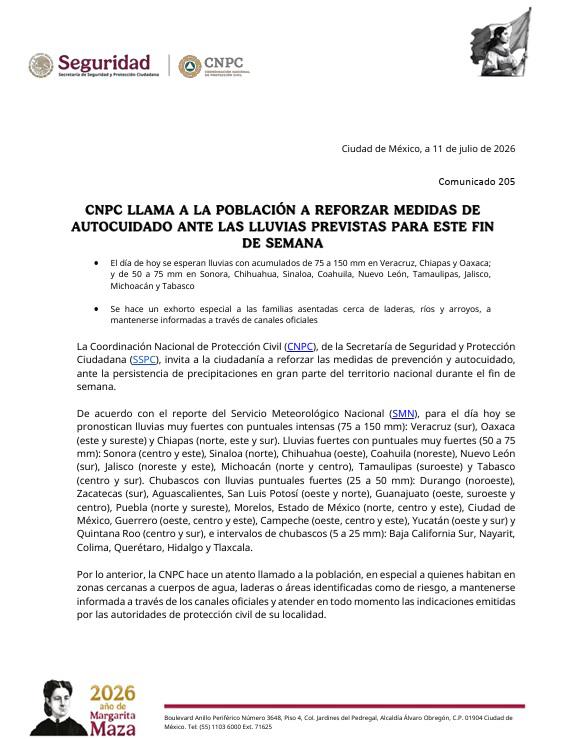 $!Alertan por lluvias de hasta 75 mm en Sinaloa; CNPC llama a extremar precauciones