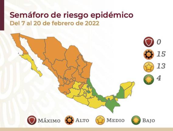 Sinaloa retrocede de amarillo a naranja en el semáforo epidemiológico, muy cerca del rojo.