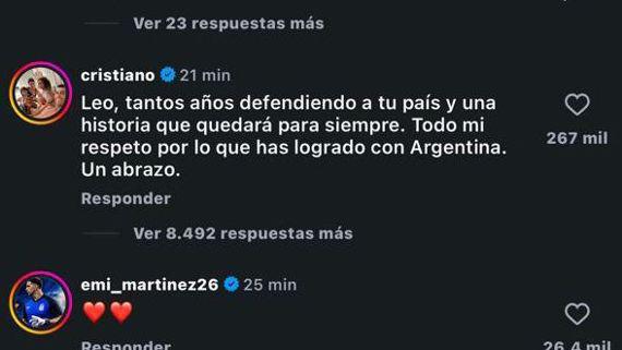 $!Cristiano Ronaldo le dedica un emotivo mensaje de respeto a Lionel Messi tras su adiós de Argentina