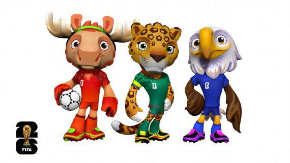 Maple, Zayu y Clutch son las mascotas de la Copa del Mundo 2026.