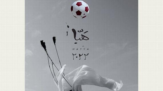 El cartel oficial del Mundial 2022, creado por la artista qatarí Bouthayna Al Muftah.