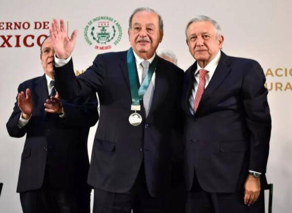 Carlos Slim, el mexicano más rico, y el presidente Andrés Manuel López Obrador.