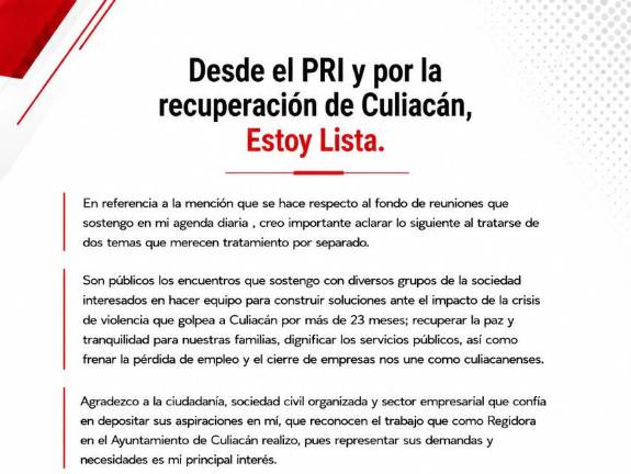 En un posicionamiento difundido este martes, la regidora reconoció su relación con Esquer y destacó que ambos mantienen una amistad desde 2021.