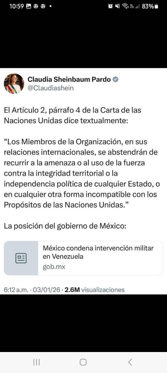 $!Diputada Graciela Domínguez respalda postura de Sheinbaum contra intervención de EU en Venezuela