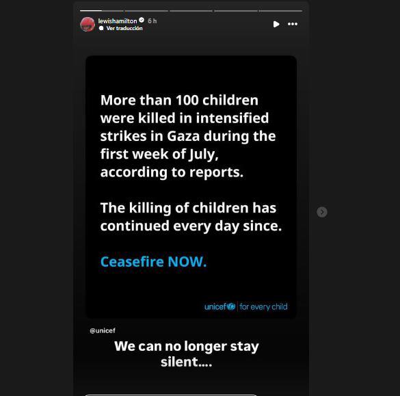 $!Lewis Hamilton condena la inacción internacional ante la hambruna en Gaza