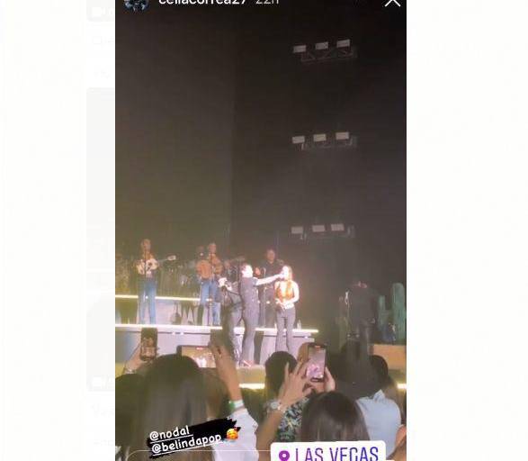 Belinda sube al escenario en pleno concierto de Nodal