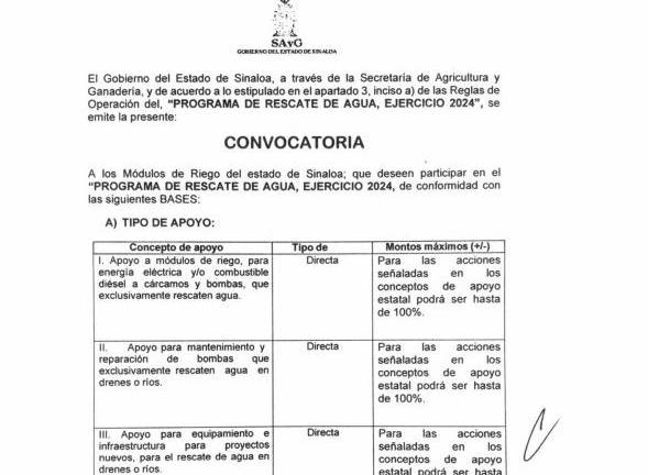 La convocatoria señala que los recursos máximos en cualquiera de los tres conceptos podrían ser de hasta el 100 por ciento.