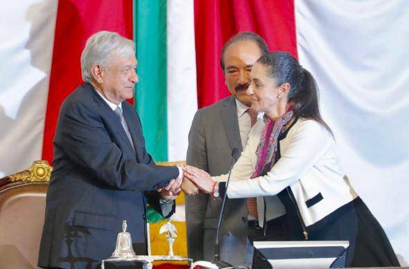 El Presidente Andrés Manuel López Obrador y la jefa de Gobierno de la Ciudad de México, Claudia Sheinbaum Pardo.