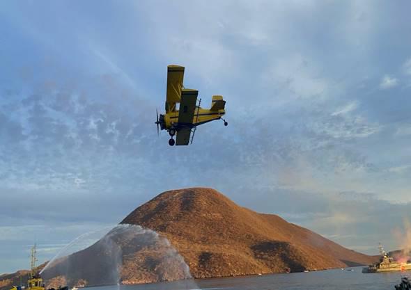 $!Recrean en Topolobampo el primer combate aeronaval del mundo