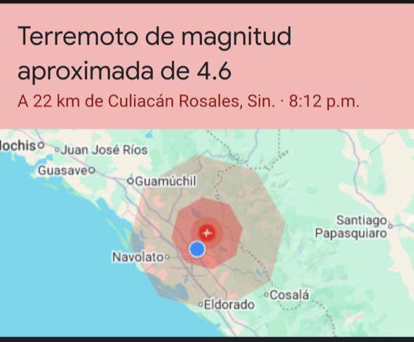 Sismo de magnitud 4.6 sacude Culiacán; no se reportan afectaciones