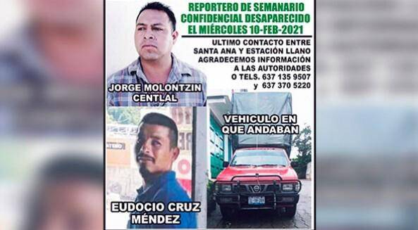 Los periodistas desaparecieron en los municipios de Caborca y Guaymas.