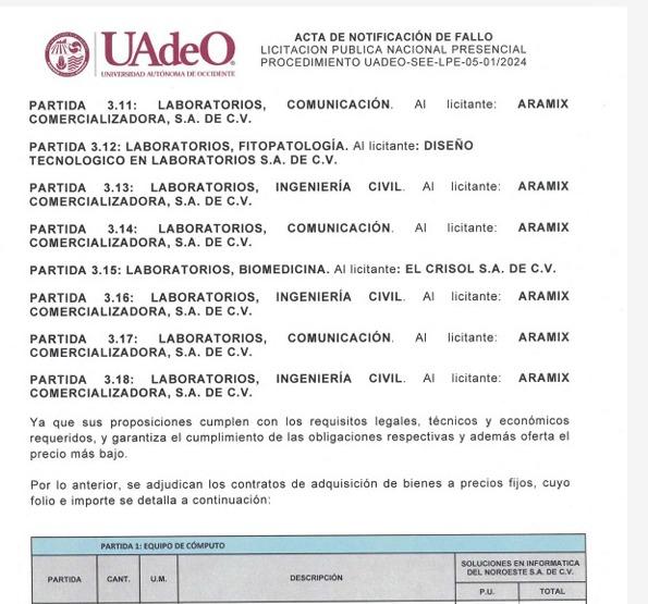$!Invertirá UAdeO $13 millones en equipos de cómputo, laboratorio y red de datos