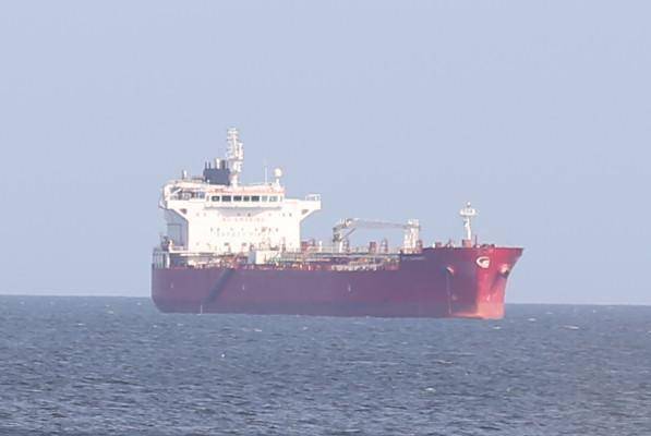Barco petrolero M/T Sti Garner que arribó el 2 de mayo a Mazatlán.
