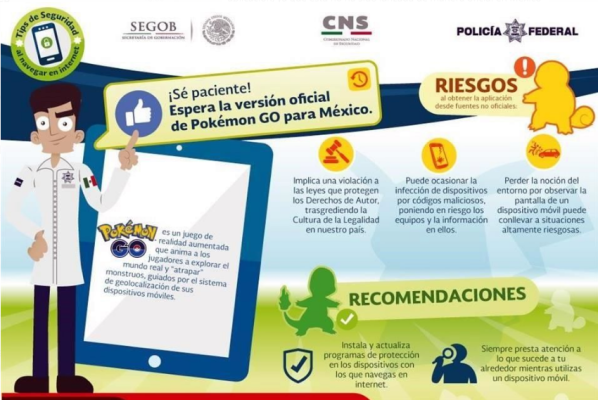 La aplicación Pokémon Go es ilegal en México, advierte la Policía Federal