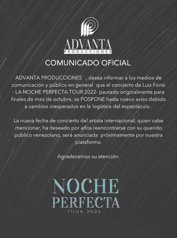 $!Luis Fonsi pospone su concierto en Caracas luego de amenazas e insultos del régimen venezolano