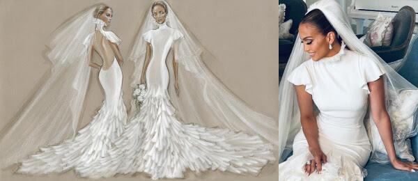 Comparte Jennifer Lopez detalles de su vestido de novia creado por Ralph Lauren