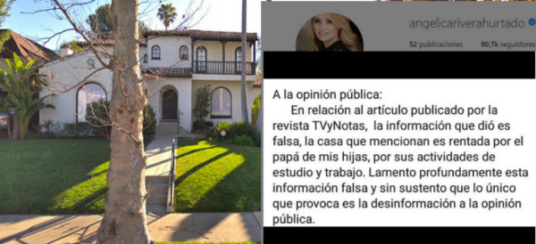 Niega Angélica Rivera compra de casa blanca en Los Ángeles