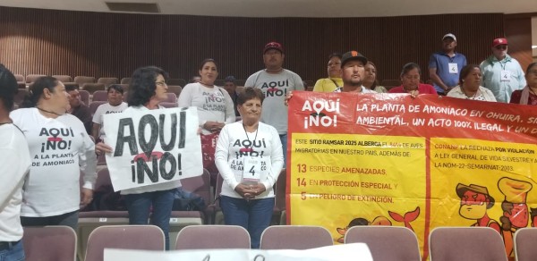 Arriban al Congreso activistas contra la planta de amoniaco