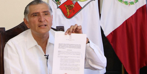 Adán Augusto López, Gobernador de Tabasco, da positivo a prueba de Covid-19; ayer fue el de Hidalgo