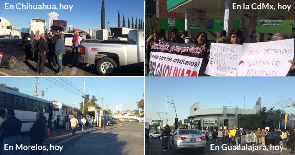 El “NO al mega gasolinazo” va de norte a sur por todo el país: hay protestas y bloqueos carreteros