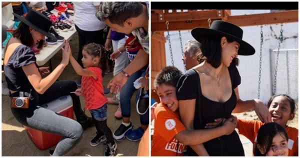 Eiza González celebra el Día de la Independencia con niños migrantes de un albergue en Tijuana