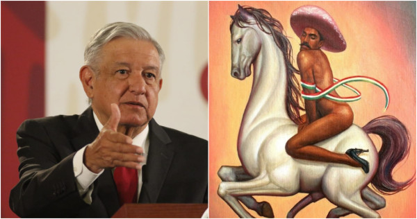 AMLO considera un homenaje obra de Zapata en Bellas Artes y condena crímenes de odio a comunidad LGBT+