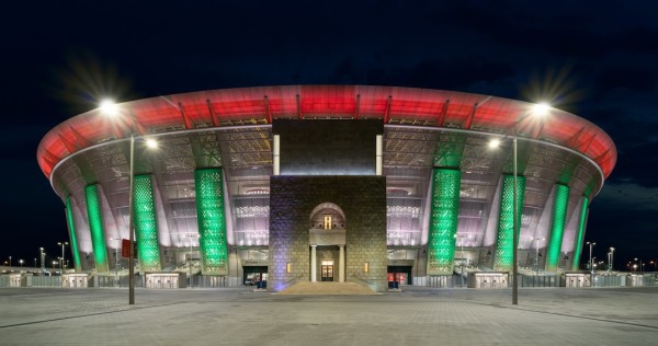 El estadio Puskas Arena, sede de la Supercopa de la UEFA.
