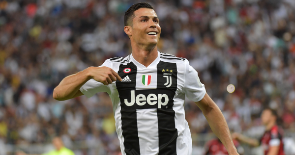 Cristiano Ronaldo celebrando un gol con la Juventus de Turín.