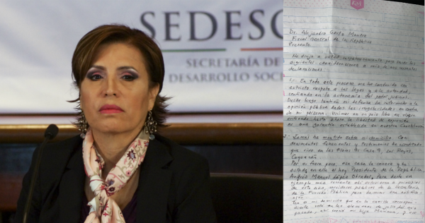 Rosario Robles acusa al MP y al Juez en carta a Alejandor Gertz Manero