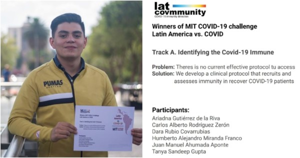 Estudiantes mexicanos crean app para controlar el efecto del Covid y ganan a 73 países en concurso del MIT