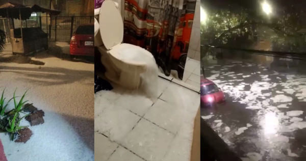 Fuerte granizada sepulta las calles de Guadalajara; hielo alcanza el metro de altura