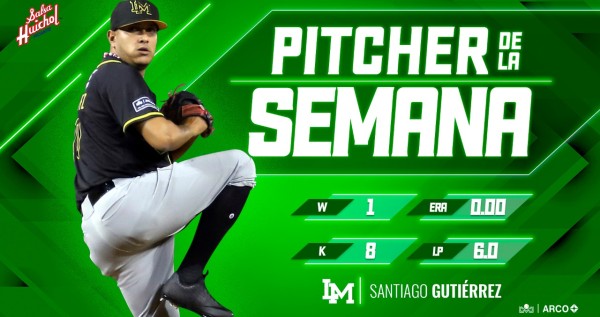 Santiago Gutiérrez fue el lanzador que más destacó en la pasada semana de la LMP.
