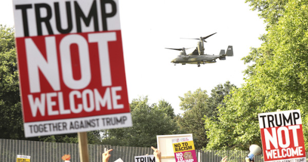 Protestan en Londres contra visita de Donald Trump