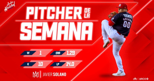 Javier Solano, de los Águilas de Mexicali, es el 'Pítcher de la Semana' de la LMP
