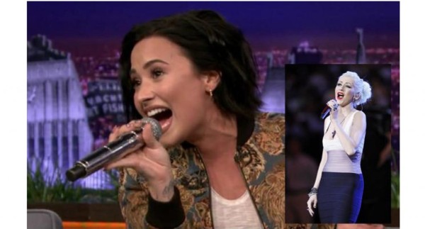 Imita Demi Lovato a Christina Aguilera