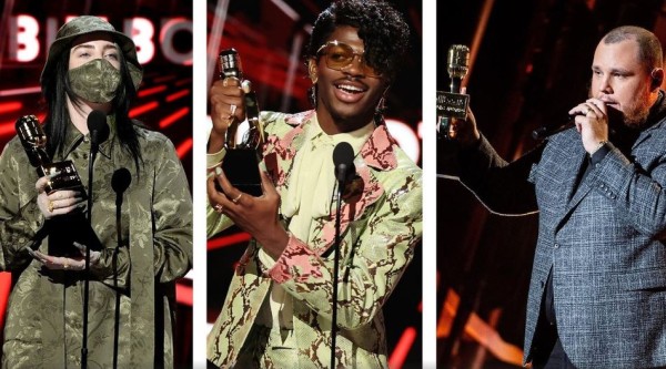 Billie Eilish, Lil Nas X y Luke Combs fueron los primeros ganadores de la noche. (Instagram @Billboard).