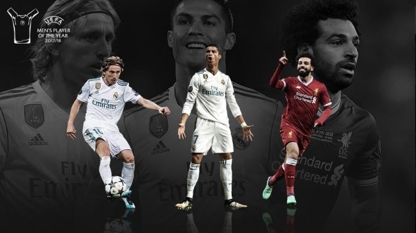 Cristiano, Modric y Salah, nominados al jugador del año de la UEFA
