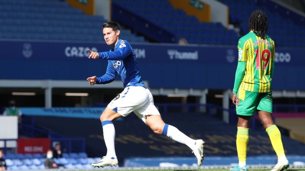 James Rodríguez se estrena como goleador en la segunda vitoria del Everton en la Premier League