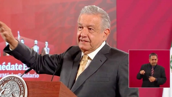 Andrés Manuel López Obrador, Presidente de México, durante su conferencia de este jueves.