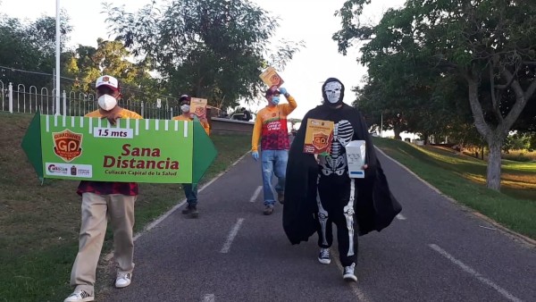 Utilizan disfraz de la Muerte en campaña contra Covid-19 en Culiacán