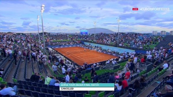 La final del Adria Tour de este domingo fue cancelada. (Foto: Twitter @Tenis_Central)