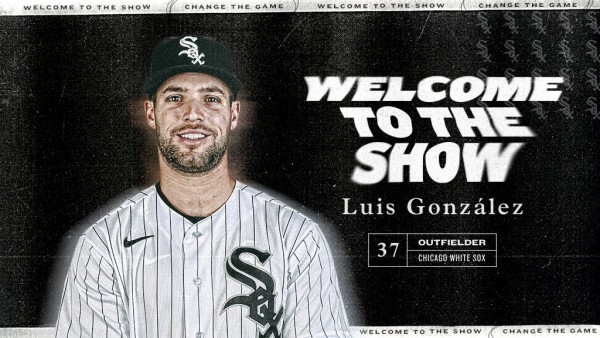 Luis González entró en la octava entrada y tomó un turno, que terminó en base por golpe. (Twitter @whitesox)