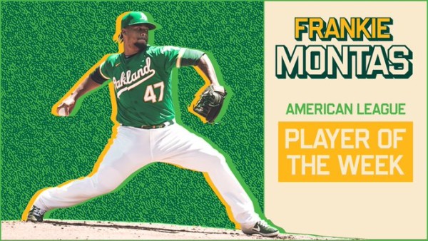 Frankie Montás derrotó a Marineros y Astros para llevarse el reconocimiento. (Twitter @Athletics)