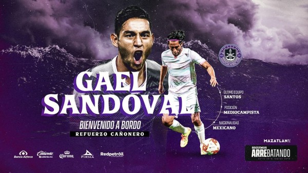 Mazatlán FC anuncia la incorporación del volante Gael Sandoval