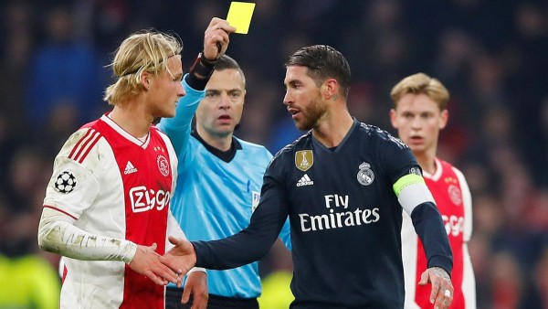 Sergio Ramos asegura que no quiso forzar la amarilla en el partido contra Ajax
