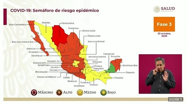 Sinaloa sigue en color amarillo en semáforo epidemiológico nacional